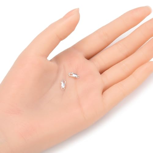 2pcs Adabele Authentic Sterling Silver 8mm (0.31 Inch) Small Italian Rectangle Lobster Trigger Clasps Open Jump Ring Hypoallergenic Nickel Free for DIY Jewelry Making SS25-AA - color: Sterling Silver, size: 8mm (0.31") Small - 2pcs