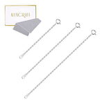 ALEXCRAFT White Gold Necklace Extenders 925 Sterling Silver Necklace Bracelet Ankle Extender Chain Extension for Jewelry Making（2 3 4 inch） - style: White Gold-Rectangle Tag