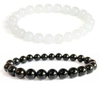 Handmade 8mm Beaded Bracelets For Men Protection Bracelet For Women Chakra Feng Shui Stretchy Handmade Lucky Money Stretchy Crystal Bracelets Best Gifts - color: Jade & Tourmaline