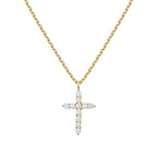PAVOI 14K Gold Plated Cubic Zirconia Cross Necklace for Women | Cross Faith Pendant Necklaces - color: Yellow Gold