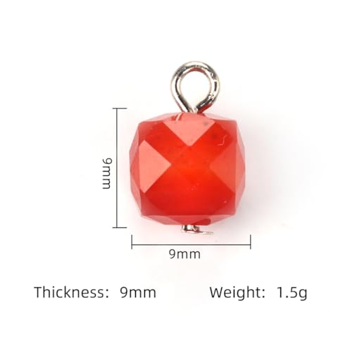 LE SKY 20 Pcs Square Stone Pendants Faceted Chic Natural Healing Crystal Charms Gemstone Beads for Jewelry Making Necklace DIY
