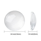 Craftdady 200Pcs Transparent Clear Glass Cabochons 17.5-18mm Flat Back Half Round Dome Tiles for Photo Pendant Jewelry Craft Making - color: Transparent Clear, size: 18mm Round