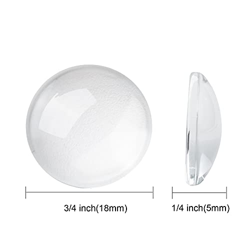 Craftdady 200Pcs Transparent Clear Glass Cabochons 17.5-18mm Flat Back Half Round Dome Tiles for Photo Pendant Jewelry Craft Making - color: Transparent Clear, size: 18mm Round