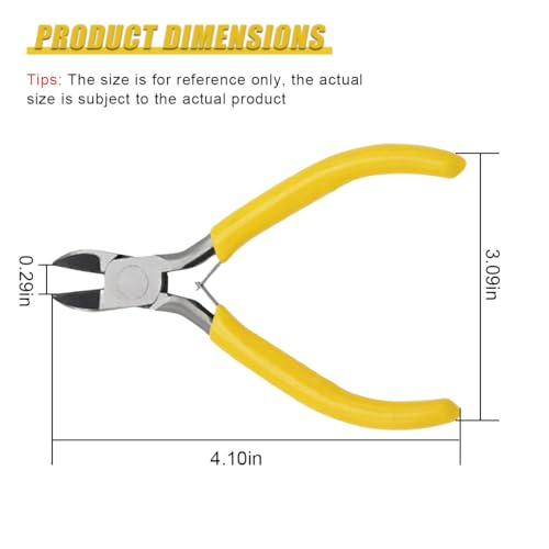 ZIMISI Mini Wire Cutter, Metal Non-Serrated Precision Diagonal Nose Plier with Comfort Grip Handle, Universal Car Accessories for Cutting Wires, Crafting and Jewelry Making (Diagonal Nose) - size: Diagonal Nose Plier