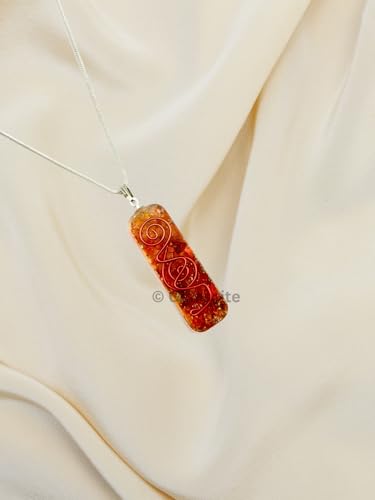 Crystal Necklace Pendant for Women Men - Orgone Necklace Pendant of Healing Crystal for Protection-Spiritual Jewelry - color: Carnelian