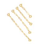Gold Necklace Extenders for Women 14k Extender Chain for Bracelet Anklet Waist for Jewelry Making 4Pcs - color: gold A