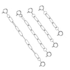 4 PCS Silver Chain Extenders for Necklaces Bracelet Extender Silver Necklace Extenders for Women Bracelet Extension Link for Delicate Jewelry