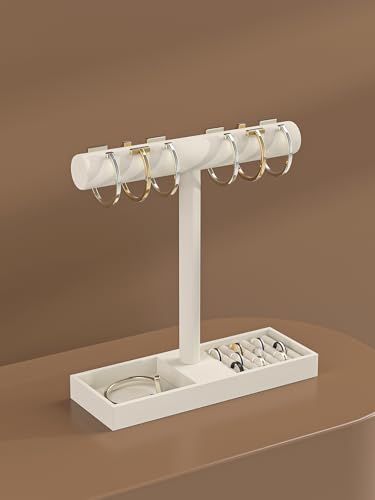 Bracelet and Necklace Holder,Velvet Jewelry Necklace Display Organizer Stand,bracelet Holder for Selling,Bracelet and Necklace Storage Tree (Style 1（Beige）) - style: Style 1（Beige）