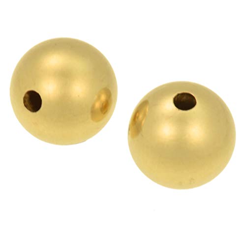 uGems 10mm Gold-Filled Beads for Jewelry Making (2 Pcs) – Durable 14K Gold Filled Seamless Beads, Ideal for Necklaces, Bracelets, and Custom Jewelry Designs SKU: j-458610 - size: 10mm