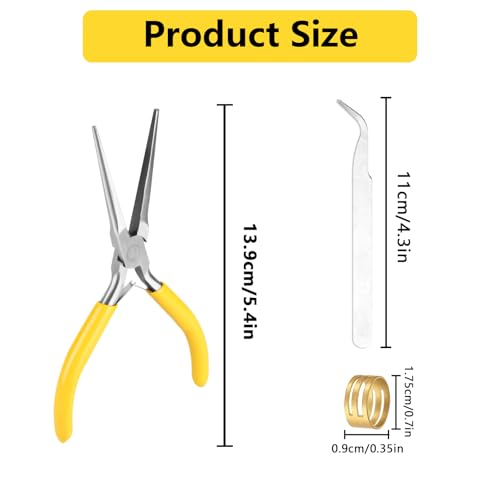 Needle Nose Pliers,6-Inch Extra Long Needle Nose Plier,jewelry making industrial and mechanical maintenance and household appliance fixes. - color: Golden-long Needle Nose Plier