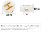 Acrylic Letter Beads Alphabet Gold Letters White Round Bead, 4×7mm 1200pcs, for Friendship Bracelet Jewelry Making Kit - color: Gold Letter White Beads, size: 4×7mm(Round)