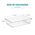 12 Pack Drawer Organizer - 6" X 9" Clear Acrylic Storage Bins with Non-Slip Pads, Versatile Desk Tray for Makeup, Jewelry, Kitchen, Bathroom, and Office Organization - size: 6"X 9"