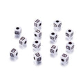 240pcs Opaque Acrylic Letter B Cube Beads White Plastic Alphabet Loose Spacer Square Beads 4-5mm for DIY Name Bracelet Necklace Jewelry Crafts Making Hole: 1.8mm - color: Letter B#White and Black