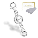 925 Sterling Silver Double Lobster Clasp Magnetic Necklace Jewelry Clasps and Closures Sterling Silver Double Bracelet Necklace Clasp - color: A-Silver