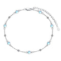 HPQQ Anklet Bracelet for Women 925 Sterling Silver Natural Stone Chain Bead Ankle Bracelet Beach Summer Fine Jewelry Mothers Day Birthday Gifts for Women Mom Wife - color: Anklet-9"-11"-Moonstone