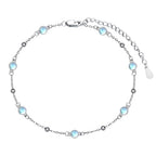 HPQQ Anklet Bracelet for Women 925 Sterling Silver Natural Stone Chain Bead Ankle Bracelet Beach Summer Fine Jewelry Mothers Day Birthday Gifts for Women Mom Wife - color: Anklet-9"-11"-Moonstone