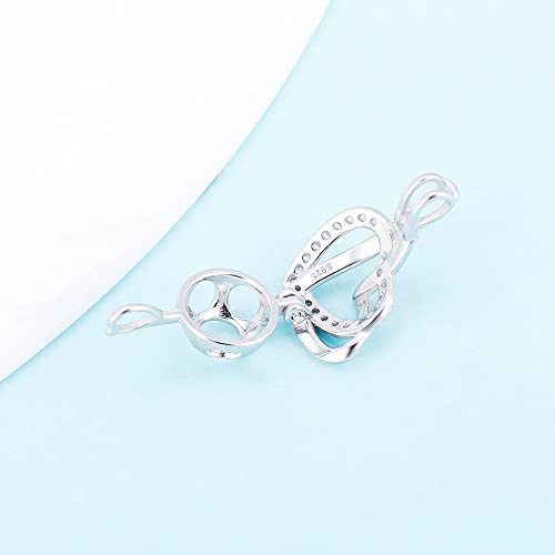 925 Sterling Silver Engraved I Love You for Always and Forever Heart Cage Pendants Crafting Charm for DIY Necklace Bracelet Jewelry Making