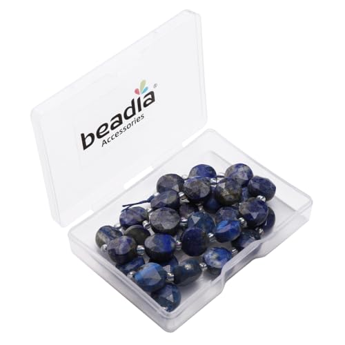 BEADIA Natural Faceted Lapis Lazuli Rondelle Disk Stone Beads 10x5mm 37cm for DIY Chain Jewelry Making - color: Lapis Lazuli