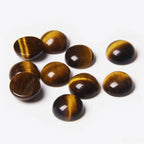 20pcs 4mm Natural Stone No Hole Tiger's Eye Semicircle Smooth Cabochons Beads for Jewelry Making Rings Earrings Necklace Bracelet DIY Crafts - color: Tiger Eye, size: 4mm