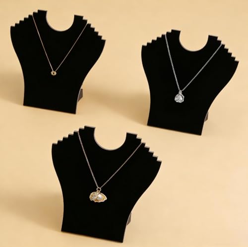 KINJOEK 10 Packs 9.6 x 9.2 Inch Necklace Display, Jewelry Earring Easel Black Velvet Display Stand Tower Rack for Selling Shows Business Home - size: 9.6 x 9.2 Inch 10PCS