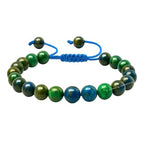 Amazing Gemstone Azurite Bracelet for Women Men's Gifts - Protection Healing Crystal Bracelet - 8mm Gemstone Beaded Adjustable Bracelet Pulseras Para Hombres Mujer Stocking Stuffers - color: Azurite
