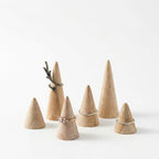6Pcs Wood Ring Holder 3 Sizes Wooden Cone Display Stand for Men Womens Jewelry Engagement Wedding Ring Organizer Freestanding Vanity Kitchen Display Mens Accessories