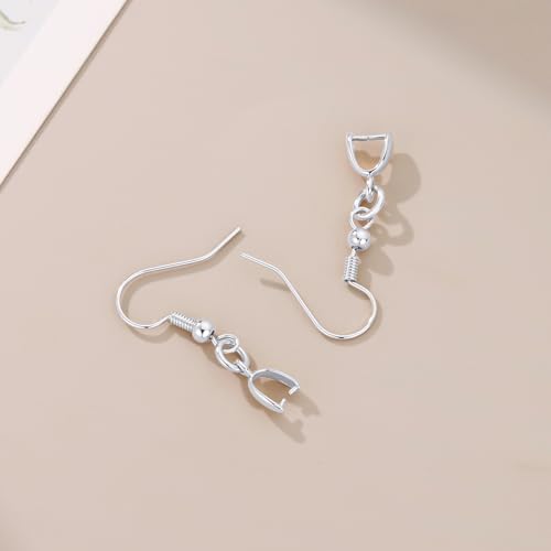 180PCS Earring Making Kits Silver Earring Hooks Hypoallergenic Ear Wires Fish Hook for DIY Jewelry Making Bulk Pack - color: Silver