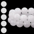 HAAMIIQII 8mm Natural White Jade Beads Round Gemstone Loose Beads for Jewelry Making 2 Strands (92-96pcs) - color: White Jade, size: 8mm (92-96pcs)