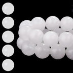 HAAMIIQII 8mm Natural White Jade Beads Round Gemstone Loose Beads for Jewelry Making 2 Strands (92-96pcs) - color: White Jade, size: 8mm (92-96pcs)