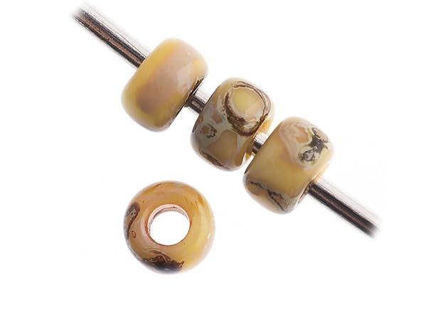 Miyuki Seed Bead 11/0 APX. 22 - g OP. Yellow Picasso Japanese Glass Seed Beads - color: Yellow Picasso