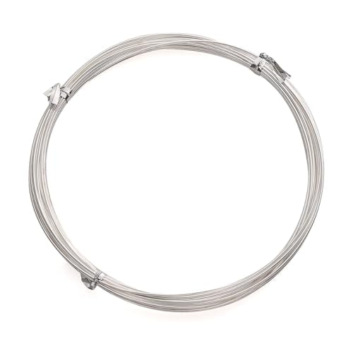 BEADIA Silver Plated Wire 0.8mm 5 Meters Bead Cord for Bracelet Necklace Charm Beading Jewelry Making Findings - size: 0.8mm, style: Silver