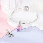 MULA 925 Sterling Silver Charms for Bracelets and Necklaces Lipstick and Bag Dangle Pendants Tower Camera Beads Jewelry Charms for Women - color: Daisy