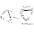 100pcs Triangle Open Rings 15x16mm Clip Pendant Accessories for Jewelry Findings Platinum