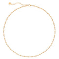 Dremmy Studios Dainty Gold Choker Necklace for Women 14K Gold Plated Coin Disc Figaro Layered Beaded Flat Mariner Sideways Cross Wishbone Link Clavicle Necklaces - style: 3.0mm Beaded Chain