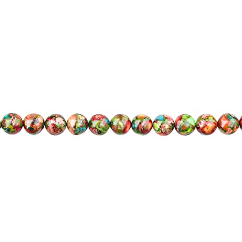 Natural Stone Beads 10mm Green Red Imperial Jasper Polished Round Smooth Gemstone Beads for Jewelry Making Adults 15 Inch(Green Red Imperial Jasper,10mm) - color: Green Red Imperial Jasper, size: 10mm