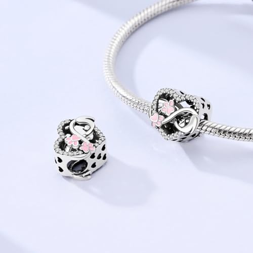 LAZA 925 Sterling Silver Charm for Bracelet Necklace Dangle Love Mom Butterfly Party Charm Beads Pendants DIY Jewelry for Women - color: Love Cat Paws