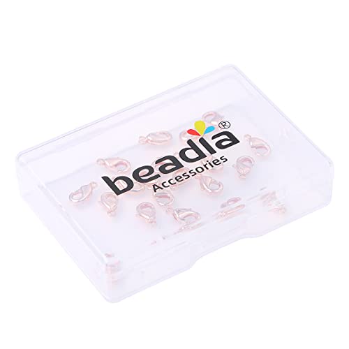 BEADIA Rose Gold Plated Lobster Clasps Non Tarnish 10mm 20pcs for Jewelry Making Findings - color: Lobster Clasps Rose Gold, size: 10mm
