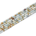 160pcs 4x2mm Natural Amazonite Disk Rondelle Spacer Stone Semi Precious Gemstone Loose Beads for Jewelry Making 15 Inch - color: Amazonite