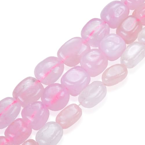 Adabele 15 Inch Natural Pink Rose Quartz Pink Crystal Gemstone Tumbled Round Nugget Loose Beads 10mm-13mm Gem Stone Spacer for Craft Jewelry Making GZ4-1 - color: Rose Quartz, size: 15 Inch/1 Strand