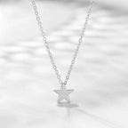 Valloey Rover Gold Necklace for Women 14K Gold Plated Circle Cubic Zirconia Pendant Necklace Dainty Twist Rope Chain Necklace Simple Jewelry Gift for Women - style: Silver-Star