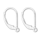 Adabele 50pcs Hypoallergenic Earring Hooks Leverback Ear Wire 17mm Long Sterling Silver Plated Brass for DIY Craft Earrings Jewelry Making CF194-1 - color: Silver, size: 17mm (50pcs)