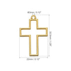 PATIKIL Alloy Open Back Bezel Pendants, Cross Shape Hollow Resin Pendant Frame for DIY Crafts Earrings Necklace Bracelet Making - color: Gold Tone
