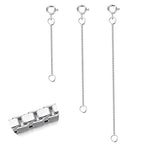 3 Pcs 925 Sterling Silver Box Chain Necklace Extenders | Durable Strong Removable Necklace Bracelet Anklet Extension Jewelry Making Chains (2 3 4 Inch, 0.8/1mm) - style: 0.8mm