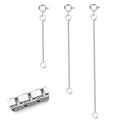 3 Pcs 925 Sterling Silver Box Chain Necklace Extenders | Durable Strong Removable Necklace Bracelet Anklet Extension Jewelry Making Chains (2 3 4 Inch, 0.8/1mm) - style: 1mm