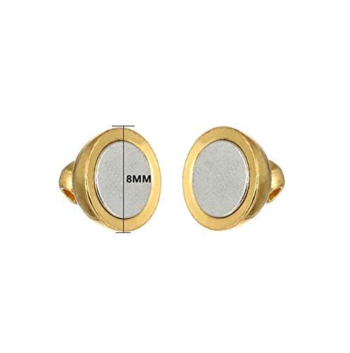 10PCS 8MM Jewelry Magnetic Clasps Round Magnetic Clasps for Bracelet Necklace Making Magnet Converter, DIY Jewelry Accessories (Gold)