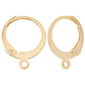 Beebeecraft 1 Box 50Pcs Leverback Earring Hooks 24K Gold Plated Round Huggie Hoop French Earring Hooks Earwire Clasp Findings for Jewelry Making DIY Crafts, 14.5x12mm - color: 14.5x12mm Round Earring Hooks