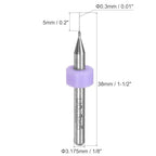 uxcell PCB Drill Bits 0.3mm Tungsten Carbide Rotary Tool Jewelry CNC Engraving Print Circuit Board Micro Drill Bits 1/8 Inch Shank 30 Pcs - color: Purple, size: 0.3mm