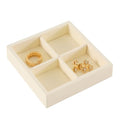 Dark Blue Jewelry Display Tray Ring Necklace Earring Bangle Organizer Multifunctional Storage Case for Jewelry Showcase (Small 4 Grids Tray(beige)) - color: 24-4 Gird Tray