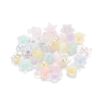 100Pcs Cute Frosted Acrylic Beads Transparent Candy Flower Star Rabbit Loose Spacer Beads for Jewelry Making DIY Bracelets Necklaces Earrings Craft Gift - color: 6 Shapes-100 pcs