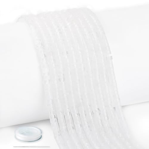 Natural Clear Quartz Crystals Heishi Spacer Beads Loose Semi Precious Flat Round Gemstone Disc Shape Stone for Beading Jewelry Making 4x2mm 15.5" - color: Clear Quartz Crystals